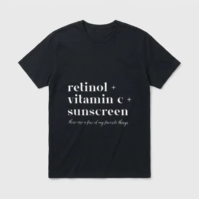 Retinol Vitamin C and Sunscreen Aesthetic T-Shirt – Classic T-Shirt in Black
