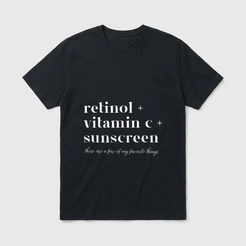 Retinol Vitamin C and Sunscreen Aesthetic T-Shirt – Classic T-Shirt in Black