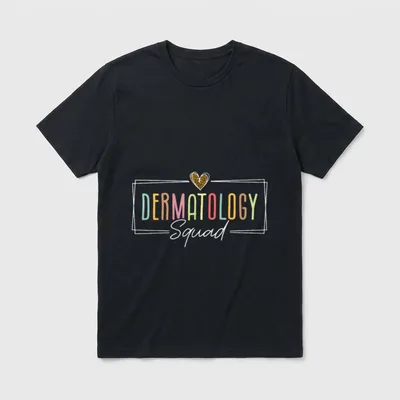 Dermatology Squad Dermatologist Nurse Heart Leopard T-Shirt – Classic T-Shirt in Black