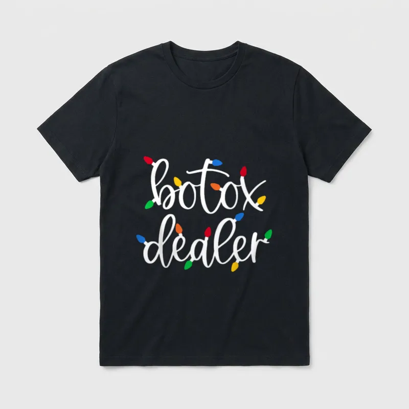 Botox Dealer Christmas Light Aesthetic Nurse T-Shirt – Classic T-Shirt in Black