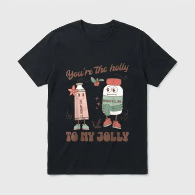 Jolly Funny Dermatology Nurse Xmas T-Shirt – Classic T-Shirt in Black