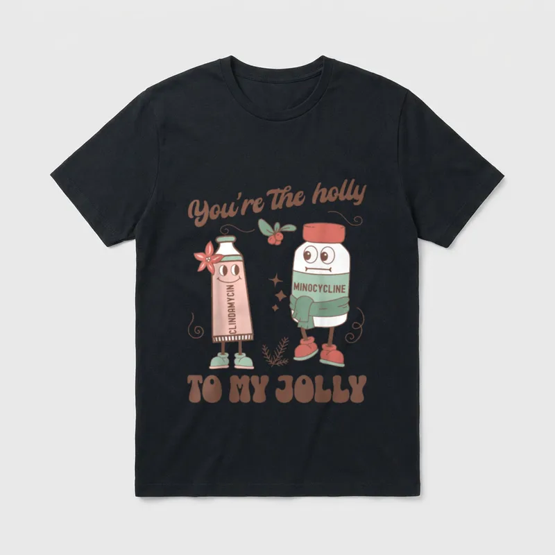 Jolly Funny Dermatology Nurse Xmas T-Shirt – Classic T-Shirt in Black
