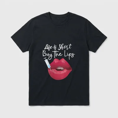 Short Buy the Lips Filler Aesthetic T-Shirt – Classic T-Shirt in Black