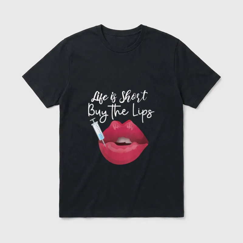 Short Buy the Lips Filler Aesthetic T-Shirt – Classic T-Shirt in Black
