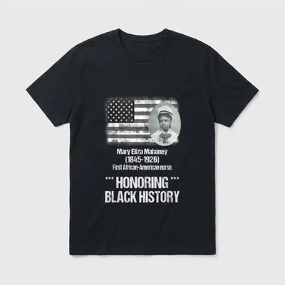Black History Nurse Shirt – Mary Eliza Mahoney First African-American nurse print – Classic T-Shirt in Black