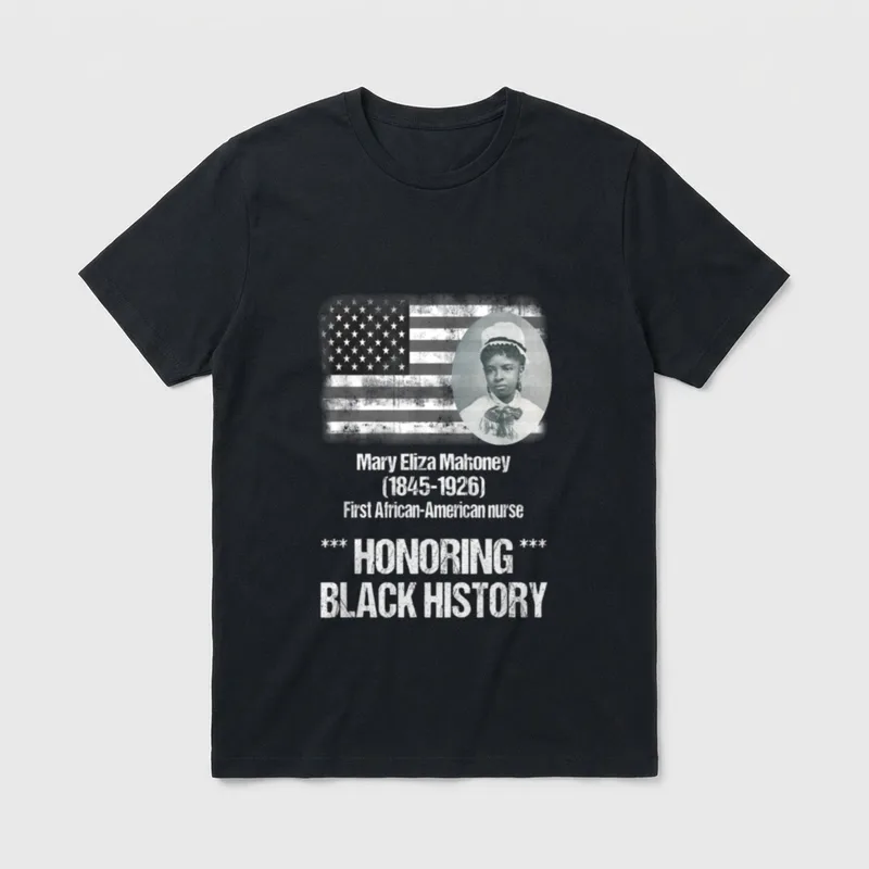 Black History Nurse Shirt – Mary Eliza Mahoney First African-American nurse print – Classic T-Shirt in Black