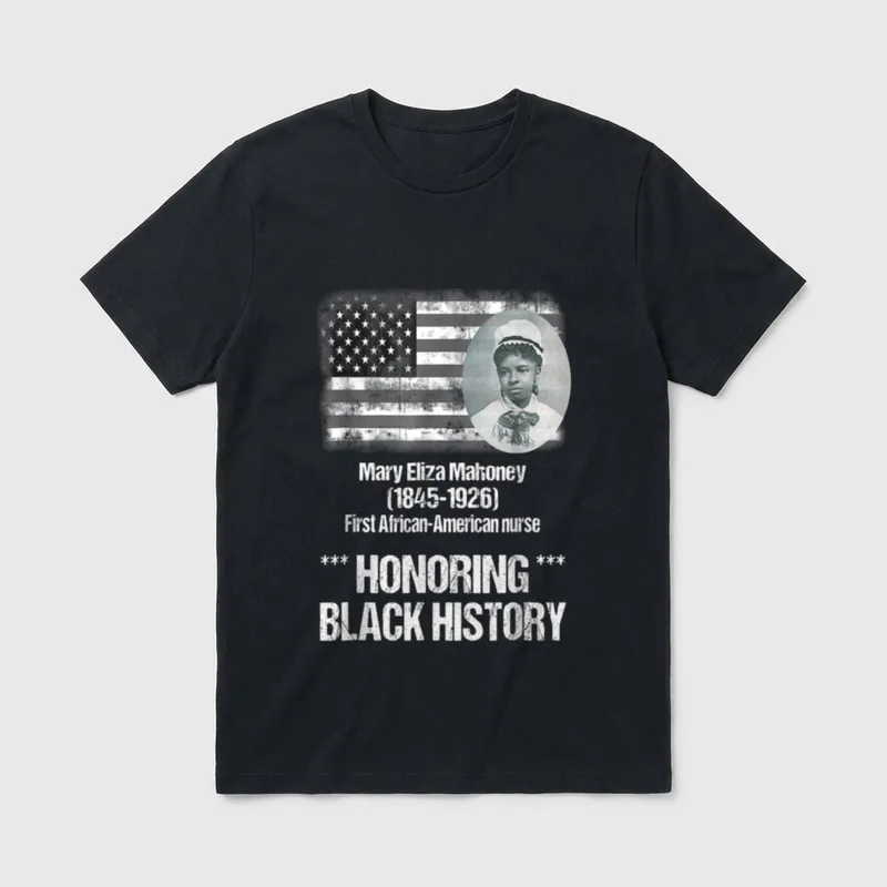 Black History Nurse Featuring 1st African T-Shirt – Classic T-Shirt in Black