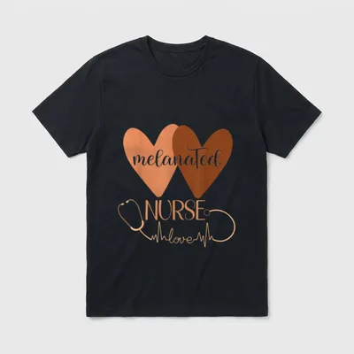 Black Nurse Melanated History Month Nursing T-Shirt – Classic T-Shirt in Black