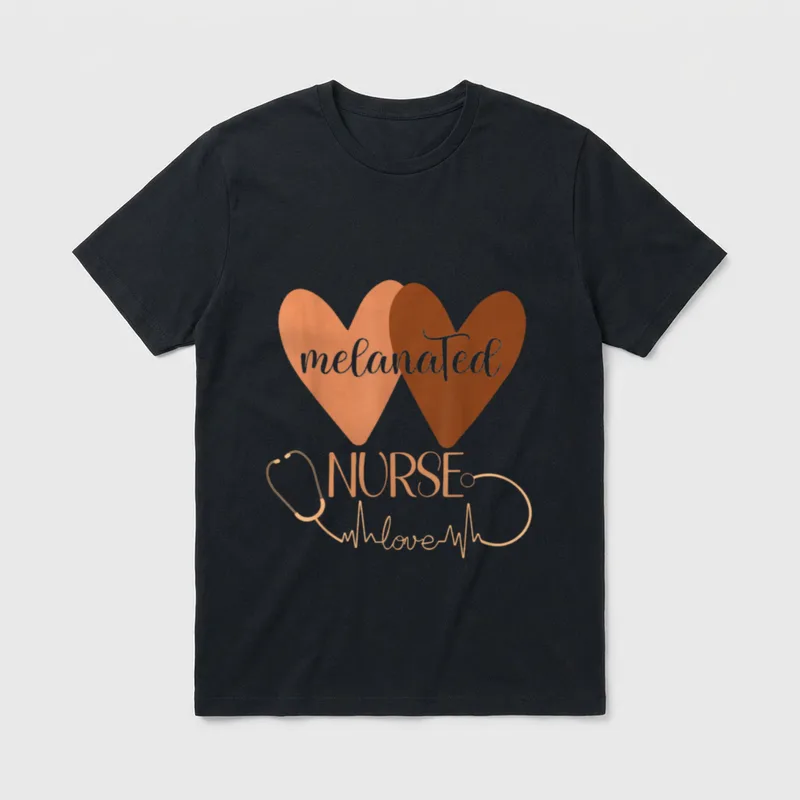 Black Nurse Melanated History Month Nursing T-Shirt – Classic T-Shirt in Black
