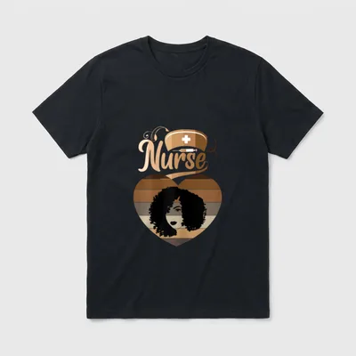 Afro Black Nurse Melanin African American T-Shirt – Classic T-Shirt in Black