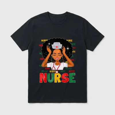 Black History Month Nurse Melanin African T-Shirt – Classic T-Shirt in Black