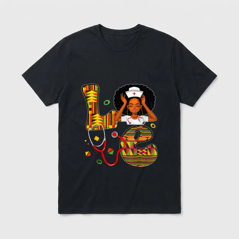 LOVE Nurse Nursing Black Girl Magic T-Shirt – Classic T-Shirt in Black