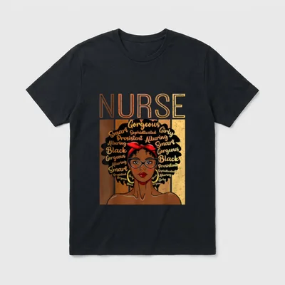Black Strong Nurse Afro Love African T-Shirt – Classic T-Shirt in Black