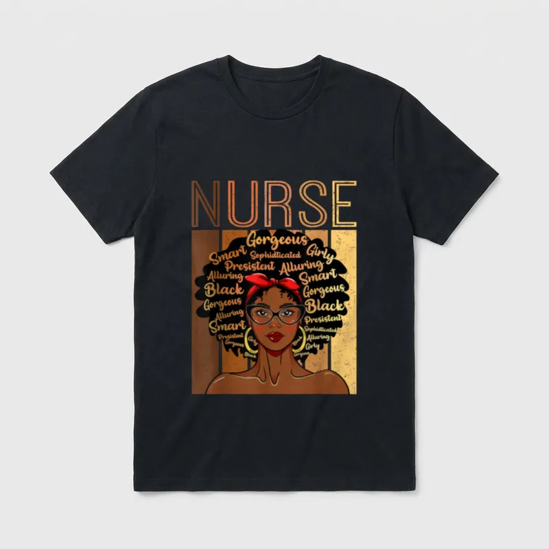 Black Strong Nurse Afro Love African T-Shirt – Classic T-Shirt in Black
