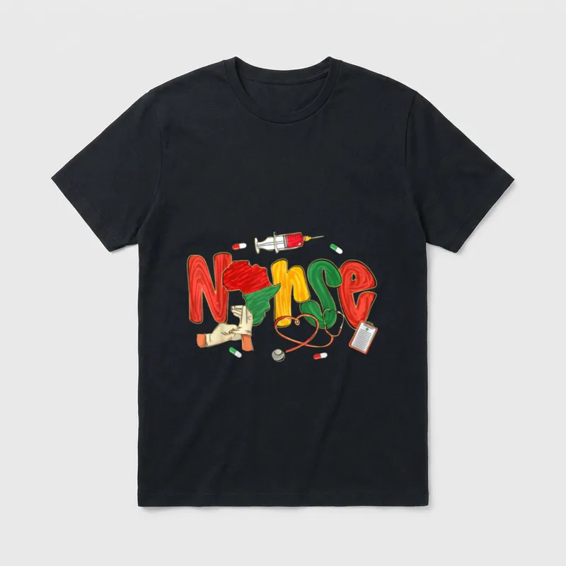 Nurse Black History African Juneteenth T-Shirt – Classic T-Shirt in Black