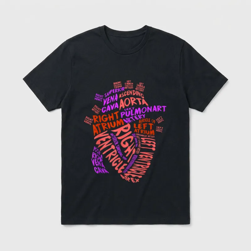 Anatomical Human Heart Cardiology Medical Cardiac T-Shirt – Classic T-Shirt in Black
