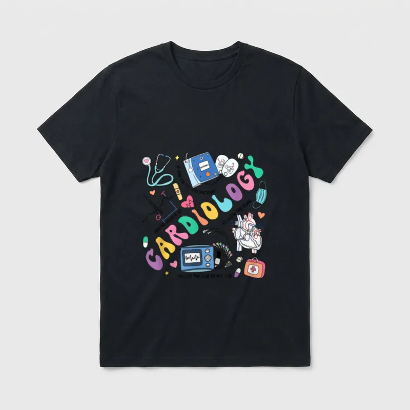 Groovy Cardiology CICU Cardiac Nurse Cardiovascular T-Shirt – Classic T-Shirt in Black