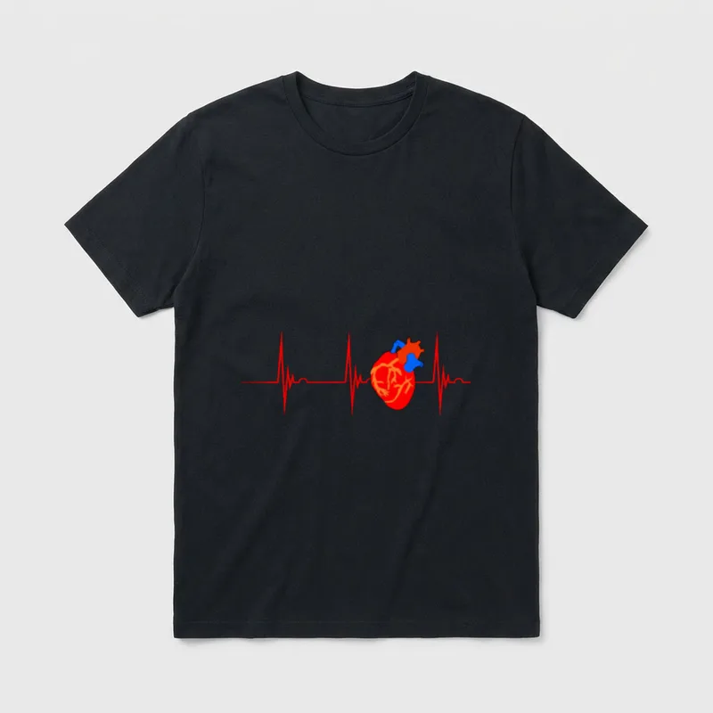 Anatomy Heart Rhythm ECG Pulse Cardiac T-Shirt – Classic T-Shirt in Black