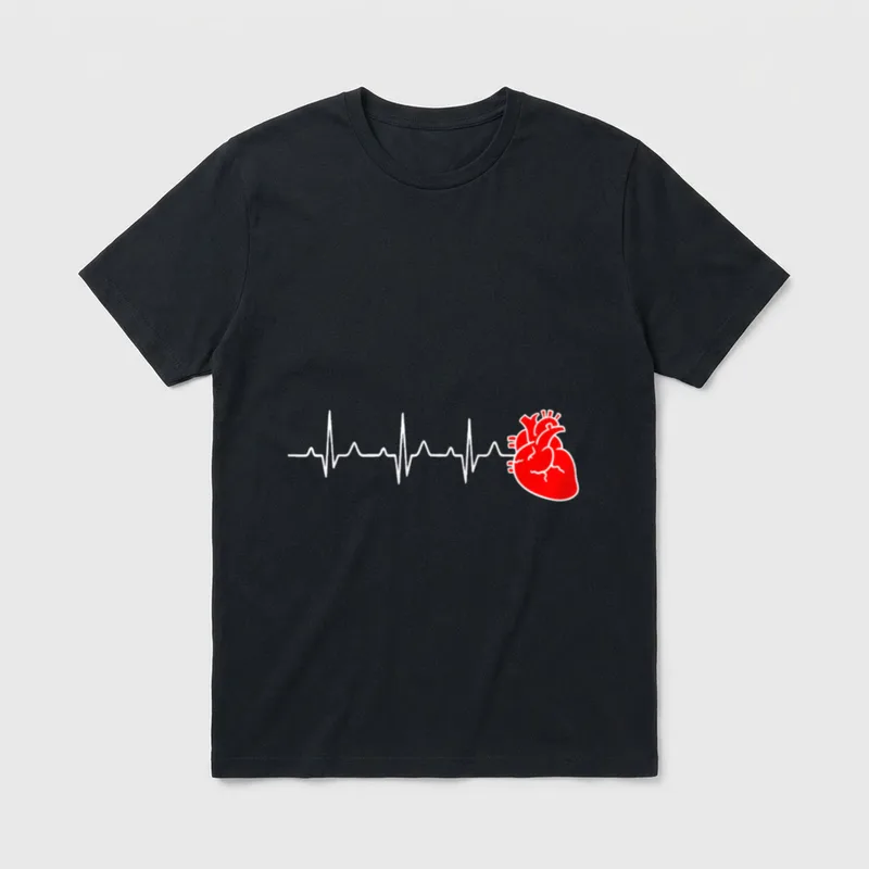 Cardiac Nurse Heartbeat Cardiology CNS Nursing T-Shirt – Classic T-Shirt in Black