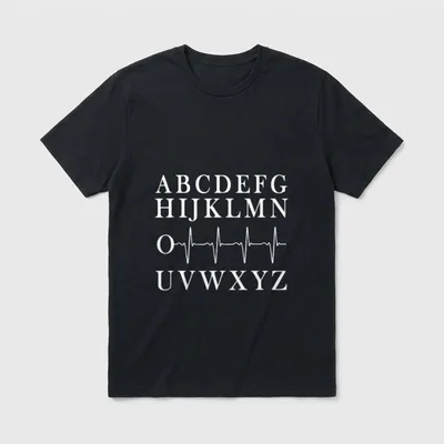 Nurse PQRST ABCs Ekg Stripes Alphabet T-Shirt – Classic T-Shirt in Black