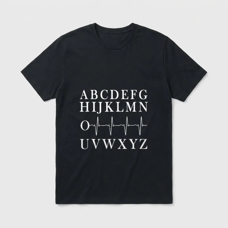 Nurse PQRST ABCs Ekg Stripes Alphabet T-Shirt – Classic T-Shirt in Black