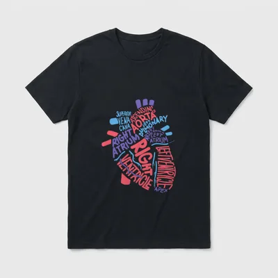 Human Heart Cardiology Medical Cardiac Anatomical T-Shirt – Classic T-Shirt in Black