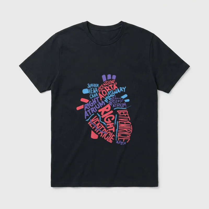 Human Heart Cardiology Medical Cardiac Anatomical T-Shirt – Classic T-Shirt in Black