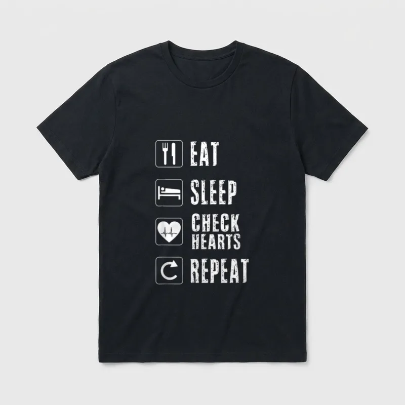 Cardiac Nurse EKG CVT Cath Lab T-Shirt – Classic T-Shirt in Black
