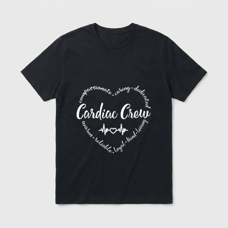 Cardiac Crew Nurse Cardiologist Secretary T-Shirt – Classic T-Shirt in Black