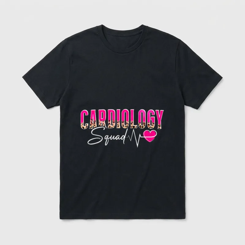 Cardiology Squad Cardiologist Cardiac Nurse Heart T-Shirt – Classic T-Shirt in Black