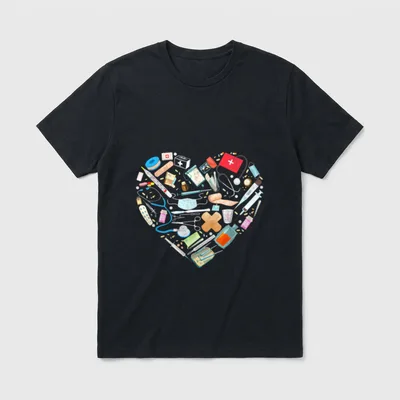 Certified Medical Assistant Heart Nurse CMA T-Shirt – Classic T-Shirt in Black