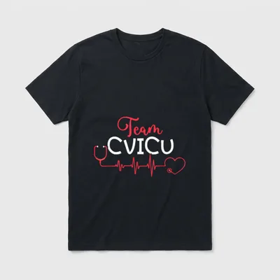 Cvicu Team Cardiovascular Cardiac ICU Registered T-Shirt – Classic T-Shirt in Black