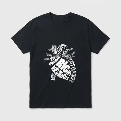 Heart Diagram Cardiac Nurse Anatomy Student T-Shirt – Classic T-Shirt in Black