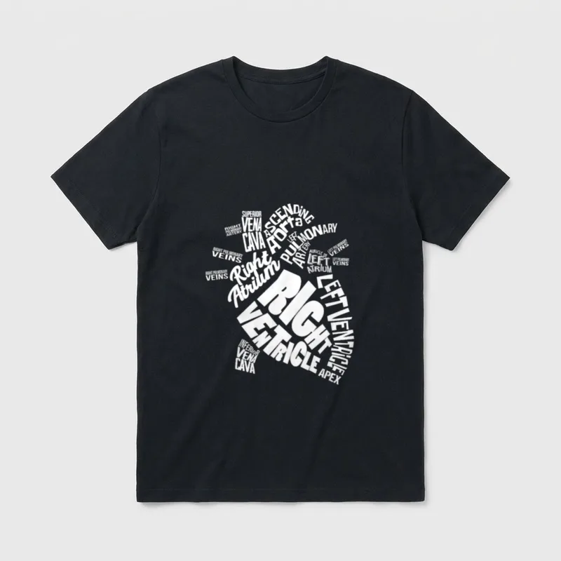 Heart Diagram Cardiac Nurse Anatomy Student T-Shirt – Classic T-Shirt in Black