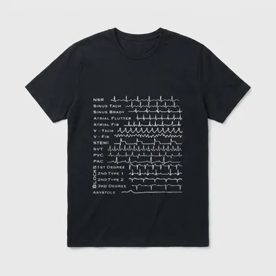 EKG Rhythm Heartbeat Cardiac Nurse Medical T-Shirt – Classic T-Shirt in Black