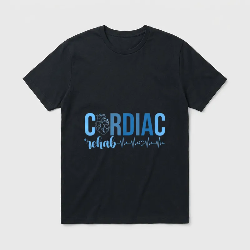 Cardiac Rehab Nurse Heartbeat Rehabilitation T-Shirt – Classic T-Shirt in Black