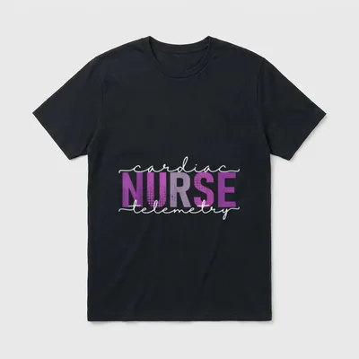 Cardiac Telemetry Nurse Practitioner Heart Nursing T-Shirt – Classic T-Shirt in Black