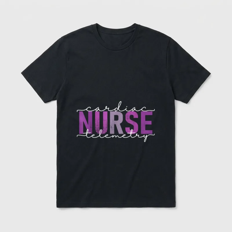 Cardiac Telemetry Nurse Practitioner Heart Nursing T-Shirt – Classic T-Shirt in Black