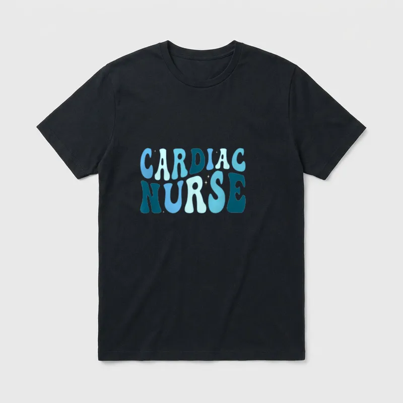 Groovy Cardiac Nurse Cicu Cvicu Cardiology T-Shirt – Classic T-Shirt in Black
