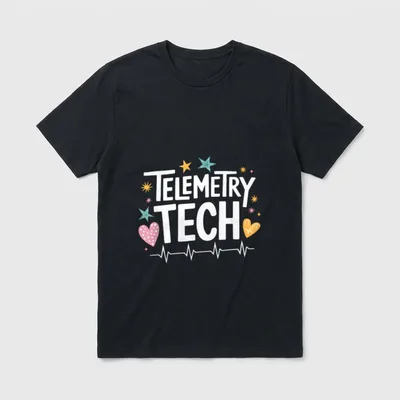 Cardiac Telemetry Nurse EKG Technician T-Shirt – Classic T-Shirt in Black