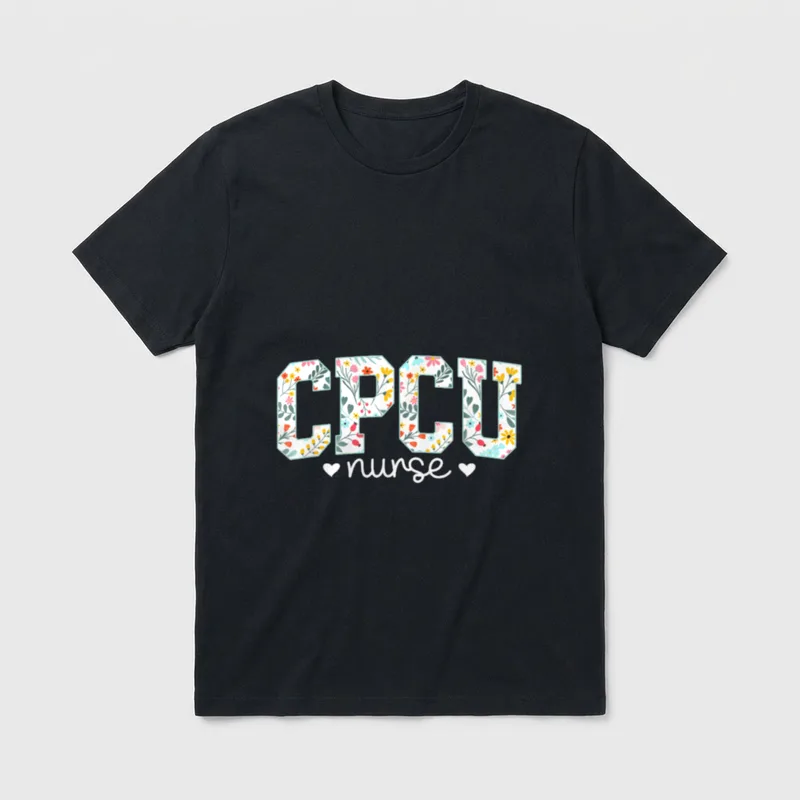 CPCU Nurse Flowers Cardiac Progressive Care T-Shirt – Classic T-Shirt in Black