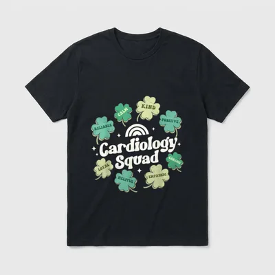 Cardiology Squad Groovy Paddys Cardiac Nurse T-Shirt – Classic T-Shirt in Black