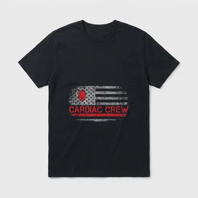 US American Flag Cardiac Crew Cardiology T-Shirt – Classic T-Shirt in Black