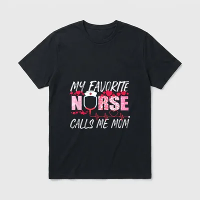 My Favorite Nurse Calls Me Heart T-Shirt – Classic T-Shirt in Black