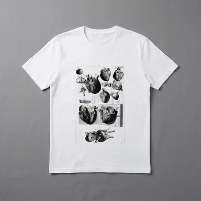 Cardiac Nurse Vintage T-Shirt – Vintage anatomical heart plate engravings and section studies – Classic T-Shirt in Black