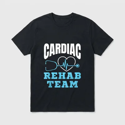 Cardiac Rehab Team Cardiologist Nurse Cardiovascular T-Shirt – Classic T-Shirt in Black