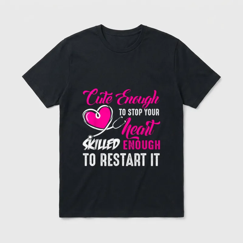 Enough to Stop Your Heart Who T-Shirt – Classic T-Shirt in Black