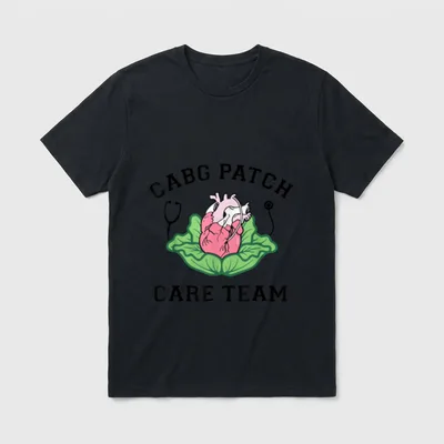 Cabbage Heart CVICU Nurse CABG Patch T-Shirt – Classic T-Shirt in Black