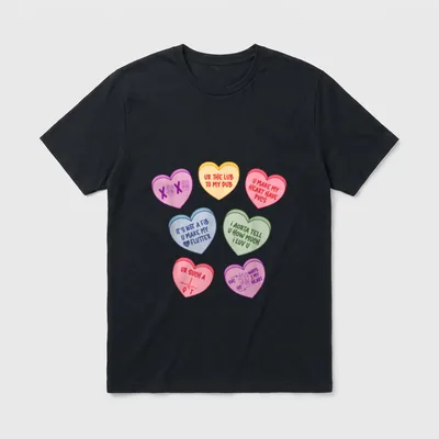 Conversation Hearts Valentines Day Cardiology Nurse T-Shirt – Classic T-Shirt in Black