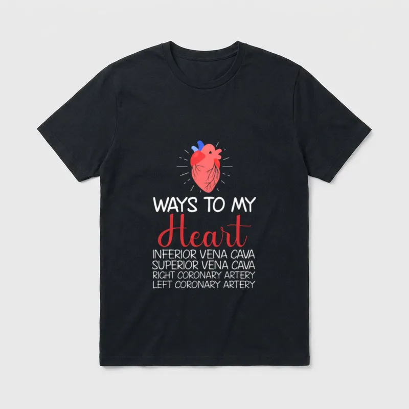 Ways to My Heart Cardiac Nurse T-Shirt – Classic T-Shirt in Black